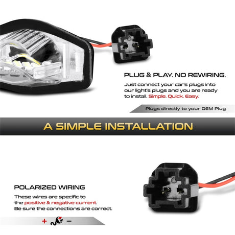 Ensemble d'ampoules LED pour plaque d'immatriculation Xtune 09-18 Honda Fit Blanc 5500K LAC-LP-HODY08 - Paire