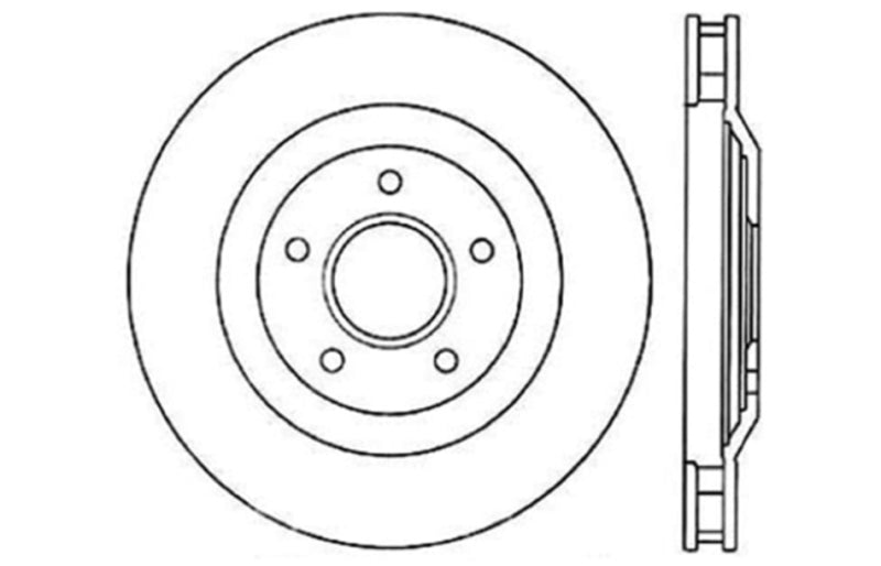 Rotors avant droit percés StopTech Power Slot 97-04 Chevy Corvette / 04 &amp; 08 Cadillac XLR/XLR-V