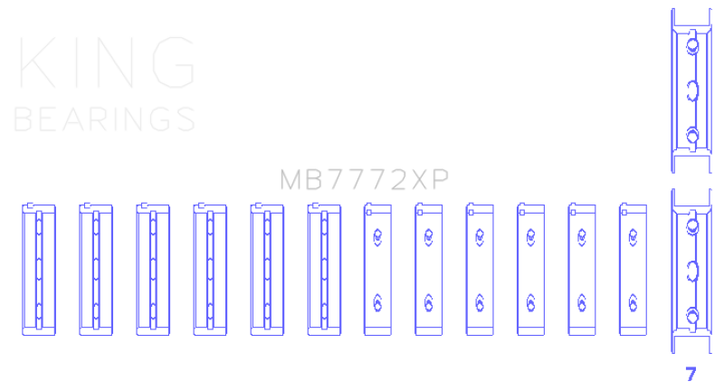 Ensemble de roulements principaux de performance King Subaru EZ30/EZ30D (taille 0,25 surdimensionnée)