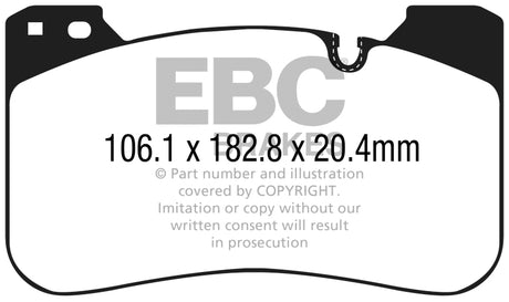 Plaquettes de frein avant EBC Yellowstuff pour BMW M5 4.4TT (F90) 2018+
