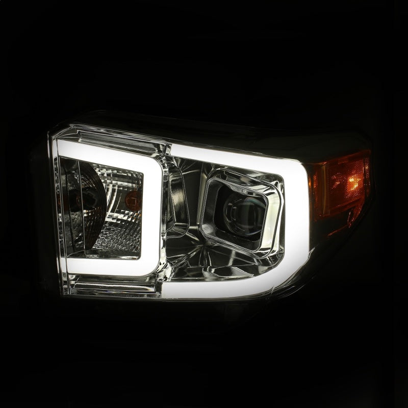 Phares de projecteur de style planche ANZO 14-17 Toyota Tundra Chrome avec ambre