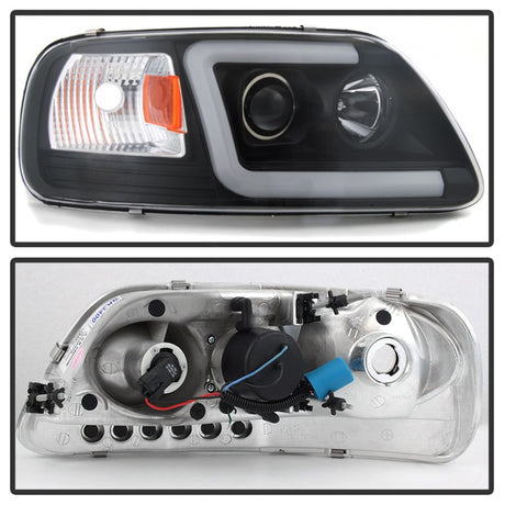 Phares de projecteur à barre lumineuse Spyder 97-03 Ford F-150 (après 6/1997) - Noir (PRO-YD-FF15097V2-LB-BK)