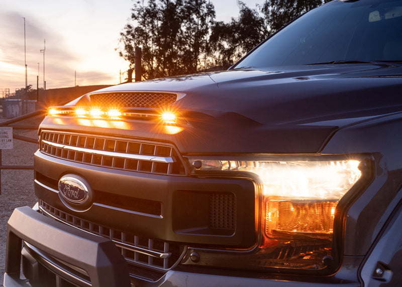 Protecteur de capot à profil bas AVS 2019 Dodge Ram 1500 Aeroskin avec lumières - Noir