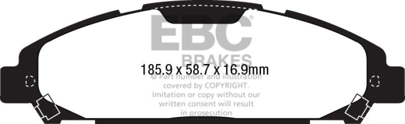 Plaquettes de frein avant EBC 15+ Ford Mustang 2.3 Turbo Yellowstuff