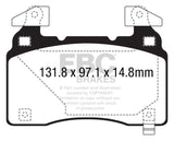Plaquettes de frein avant Redstuff EBC 14+ Cadillac CTS Vsport 3.6 Twin Turbo