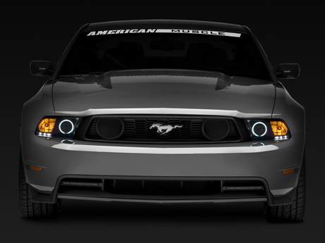 Raxiom 10-12 Ford Mustang avec phares CCFL Halo Projector Headlights - Boîtier noir (lentille transparente)