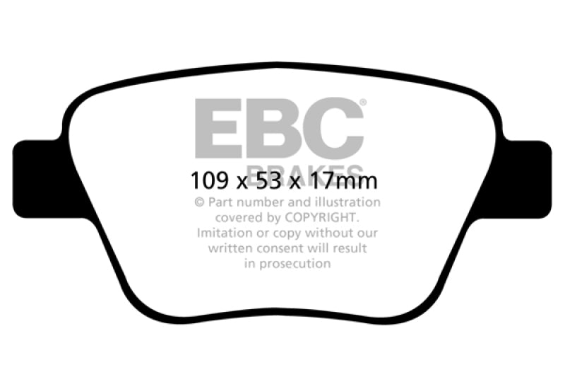 EBC 10-13 Audi A3 2.0 Turbo (étrier arrière Bosch) Plaquettes de frein arrière Redstuff