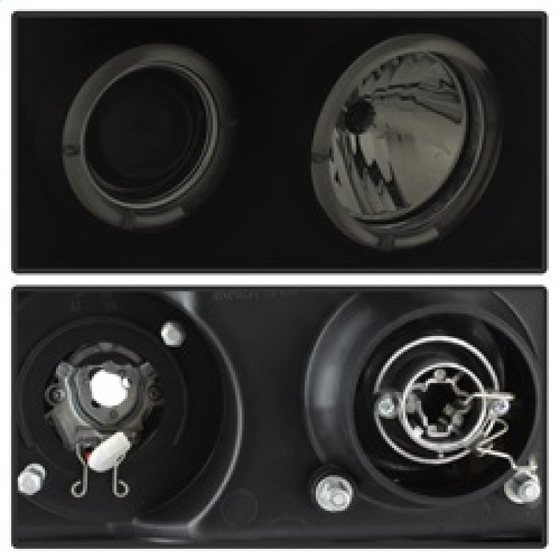 Phares de projecteur Spyder GMC Sierra 1500/2500 07-13 LED Halo- LED Blk Smke PRO-YD-GS07-HL-BSM