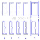 King Engine Bearings Chevrolet 396-502 Gen IV/V/VI Main Bearing Set (Size 030)