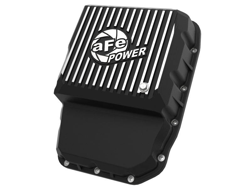 Carter de transmission aFe (noir avec ailettes usinées) 13-19 Dodge Diesel Trucks L6-6.7L (td)