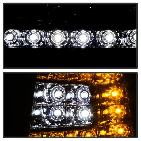 xTune Ford F150 97-03 Crystal Headlights w/ Clear LED Corners Chrome HD-ON-FF15097-LED-SET-C