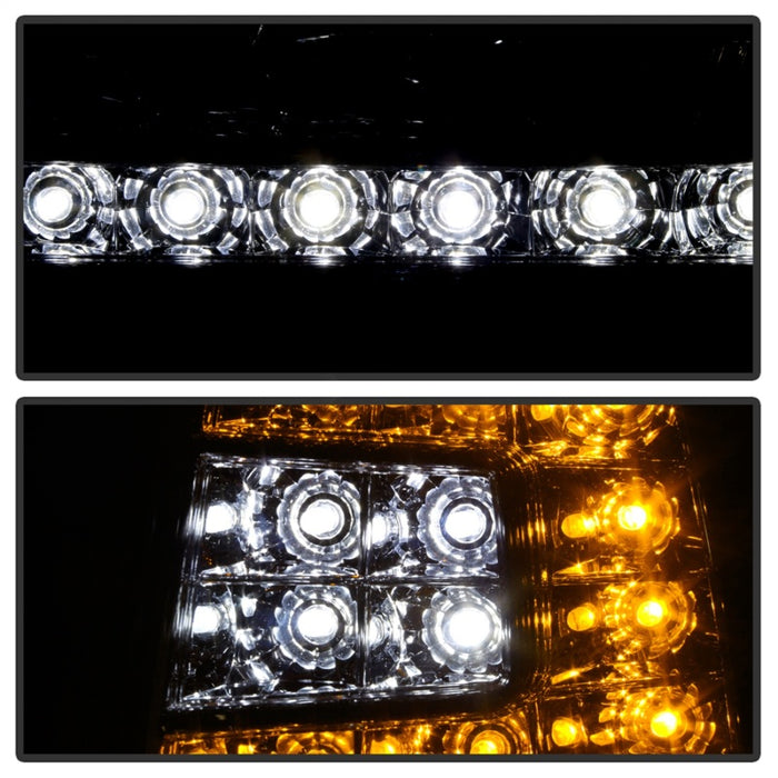 Phares Xtune en cristal avec coins à LED transparents pour Ford F150 97-03, fumés HD-ON-FF15097-LED-SET-SM