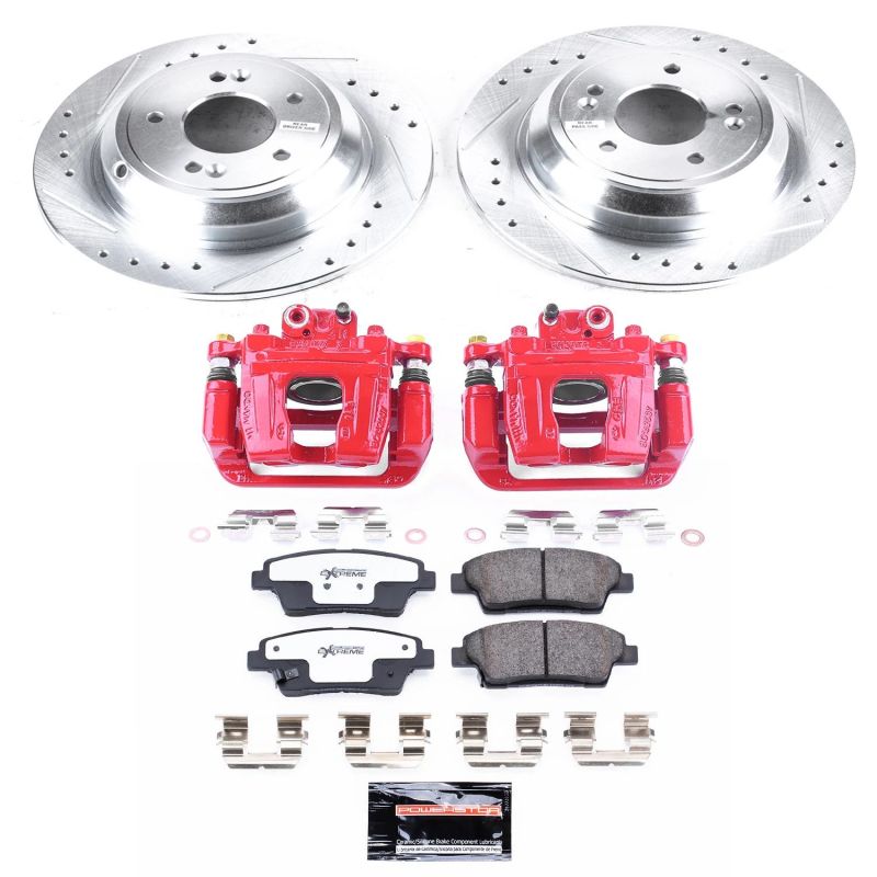 Power Stop 17-18 Genesis G80 Rear Z26 Street Warrior Brake Kit w/Calipers