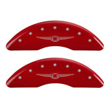 MGP 4 Caliper Covers Engraved Front & Rear Style 1/Chrysler Wing Red finish silver ch