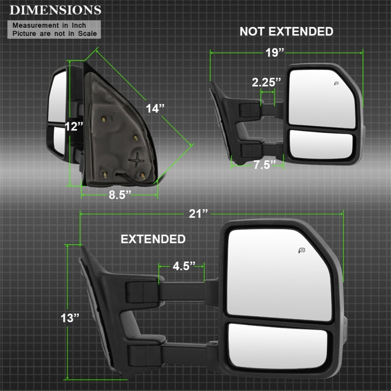 xTune 99-07 Ford Super Duty Heated LED Signal Power Mirrors - Smk (Pair) (MIR-FDSD99S-G4-PW-SM-SET)