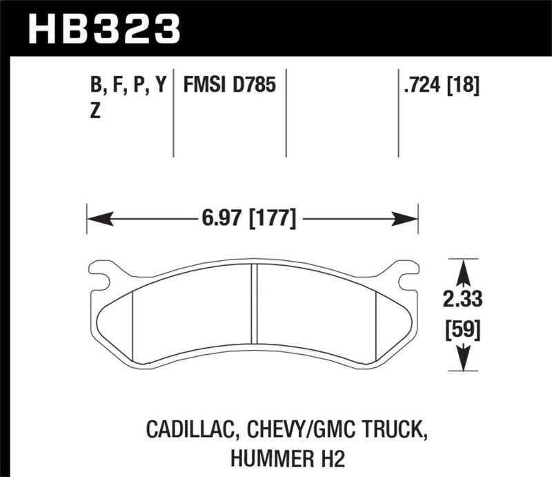 Plaquettes de frein arrière Hawk 06 Chevy Avalanche 2500 / GMC Truck / Hummer Super Duty Street