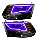 Oracle 09-17 RAM 1500 TRX Quad Pre-Assembled Headlights Blk Housing - w/ BC1 Cntrl
