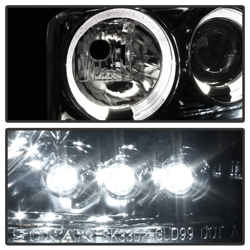 Phares de projecteur Spyder GMC Sierra 1500/2500/3500 99-06 LED Halo LED Fumée PRO-YD-CDE00-HL-SMC