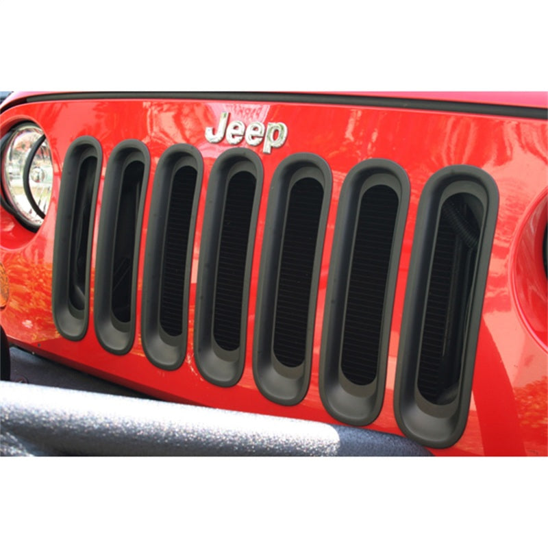 Inserts de calandre Rugged Ridge noirs pour Jeep Wrangler 07-18
