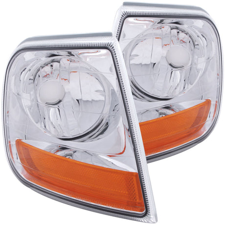 Feux d'angle ANZO 1997-2003 Ford F-150 Feux d'angle de style HARLEY-DAVIDSON Chrome avec réflecteur ambre