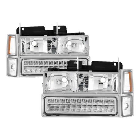 Phares d'angle/pare-chocs à LED pleine grandeur Xtune 92-94 Blazer Chrome HD-JH-CCK88-LED-AM-C-SET