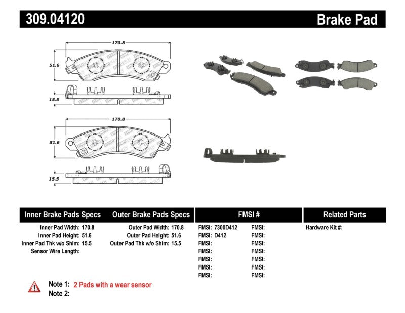 Plaquettes de frein StopTech Performance