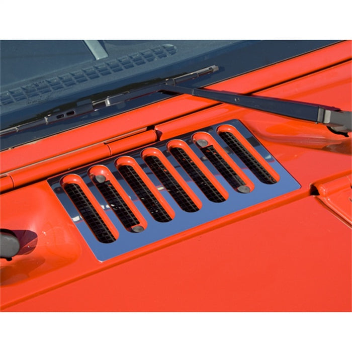 Couvercle de ventilation de capot en acier inoxydable pour Jeep Wrangler JK 07-18 Rugged Ridge