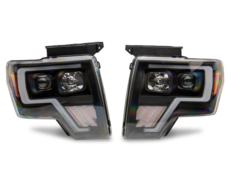 Phares de projecteur à bascule Raxiom 09-14 Ford F-150 Axial G4 Light Bar - Boîtier noir (lentille transparente)