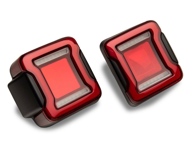 Feux arrière à LED Raxiom 18-23 Jeep Wrangler JL Horizon - Boîtier noir - Lentille rouge