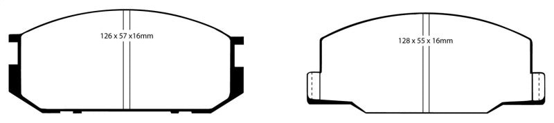 Plaquettes de frein avant EBC 85-90 Lotus Esprit 2.2 Yellowstuff