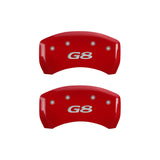MGP 4 Caliper Covers Engraved Front Pontiac Engraved Rear G8 Red finish silver ch