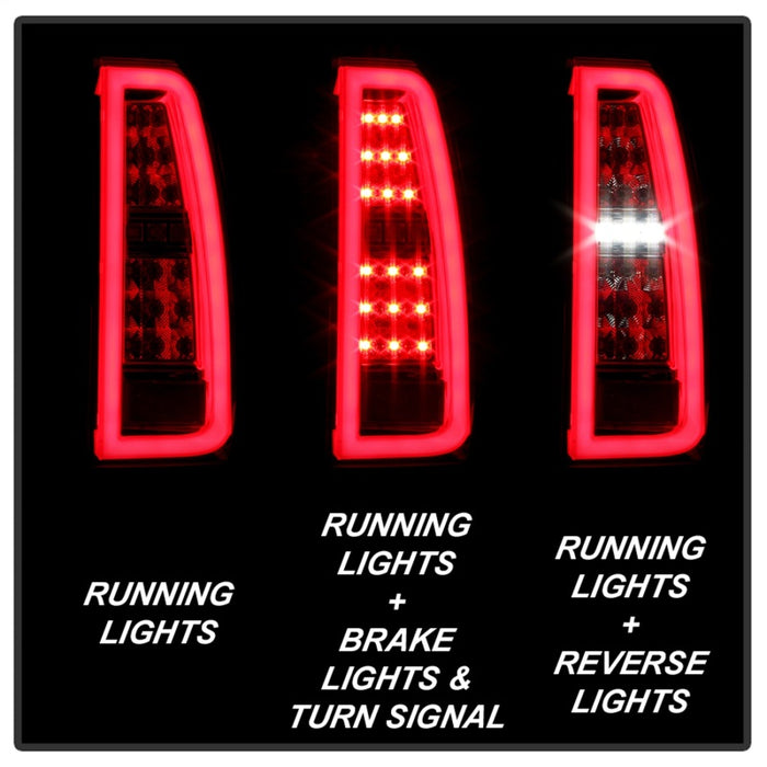 Feux arrière à LED Spyder Chevy Tahoe / Suburban 15-17 - Rouge transparent (ALT-YD-CTA15-LED-RC)