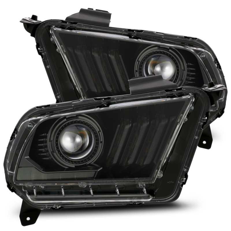 Phares de projecteur AlphaRex 10-12 Ford Mustang PRO-Series style planche noir avec feux de jour supérieurs/inférieurs