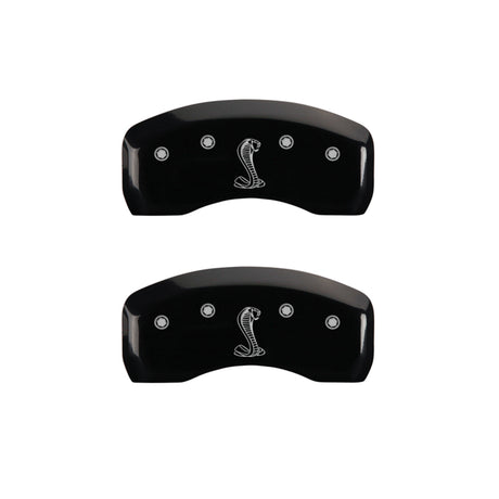 Couvre-étriers MGP 4 gravés Cobra avant Serpent arrière gravé Finition noire argent ch
