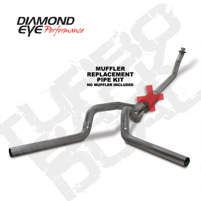 Diamond Eye KIT 4in TB MFLR RPLCMENT PIPE DUAL SS: 94-02 DODGE CUMMINS 5.9L