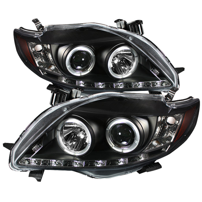 Phares de projecteur Spyder Toyota Corolla 09-10 LED Halo DRL Blk High H1 Low H1 PRO-YD-TC09-DRL-BK