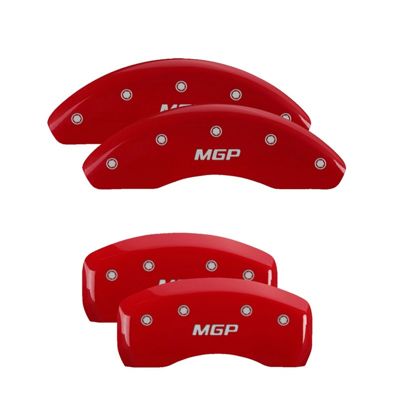 MGP Rear set 2 Caliper Covers Engraved Rear MGP Red finish silver ch