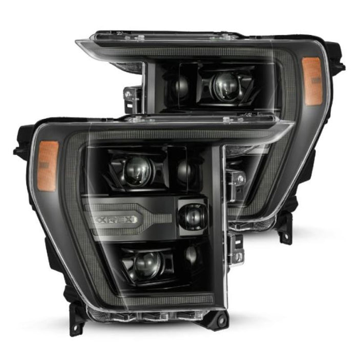 Phares de projecteur AlphaRex 21-22 Ford F150 Luxx-Series Alpha-Black avec Activ Light/Seq Signal