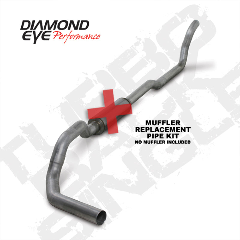 Diamond Eye KIT 4in TB MFLR RPLCMENT PIPE SGL AL: 2-WHEEL DRIVE ONLY 89-93 DODGE CUMMINS 5.9L