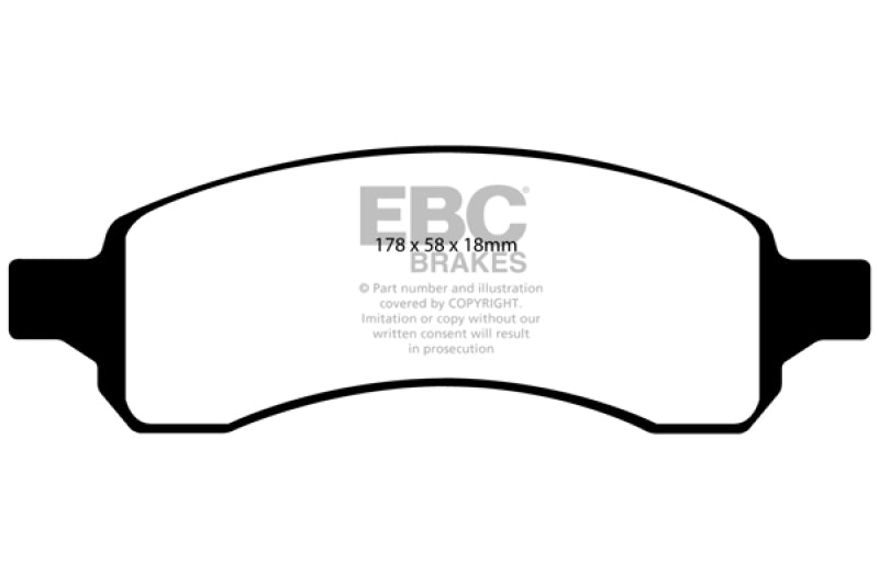 Plaquettes de frein avant EBC 06-07 Chevrolet SSR 6.0 Redstuff