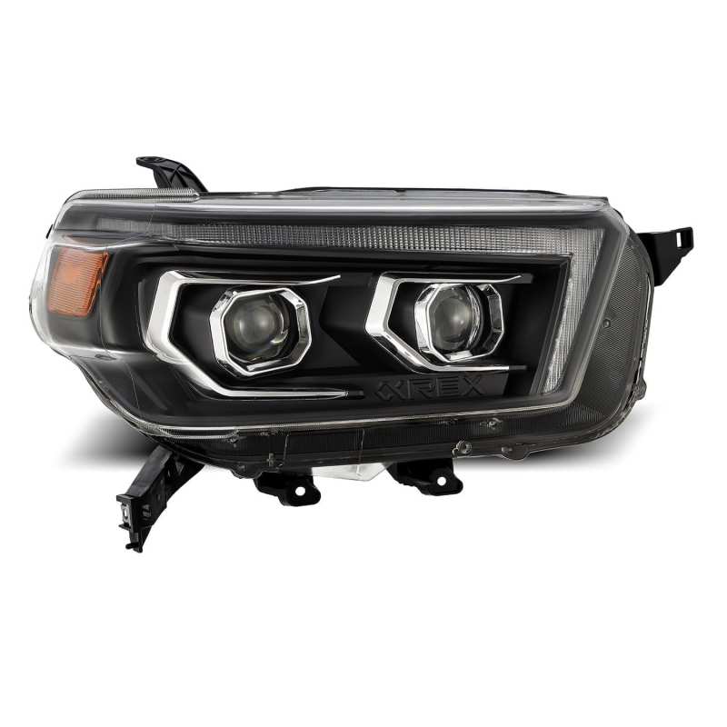 Phares de projecteur AlphaRex 10-13 Toyota 4Runner PRO-Series Style planche Noir avec signal Seq/DRL