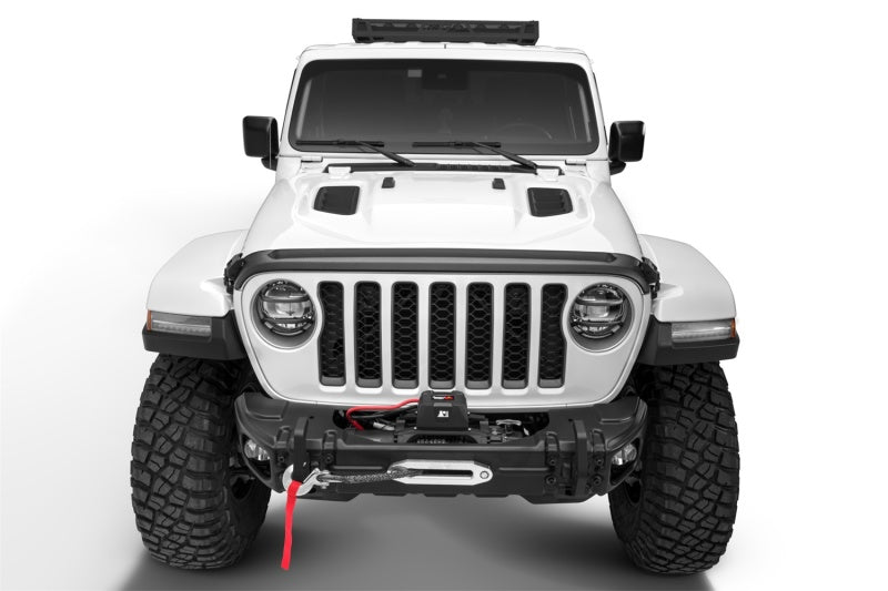 Capot de protection à profil bas texturé Aeroskin II AVS 2018+ pour Jeep Wrangler (JL) 2 portes/4 portes - Noir