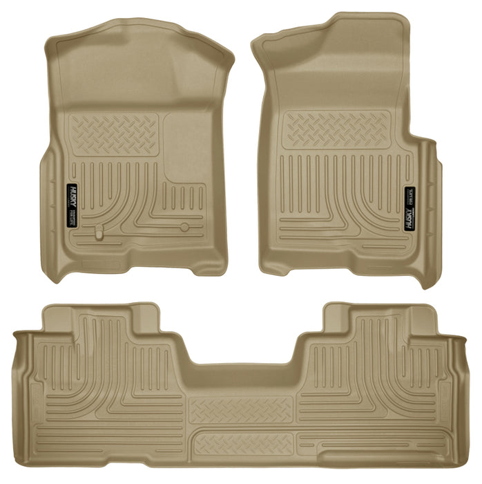 Revêtements de sol Husky Liners 09-12 Ford F-150 Super Cab WeatherBeater Combo Tan