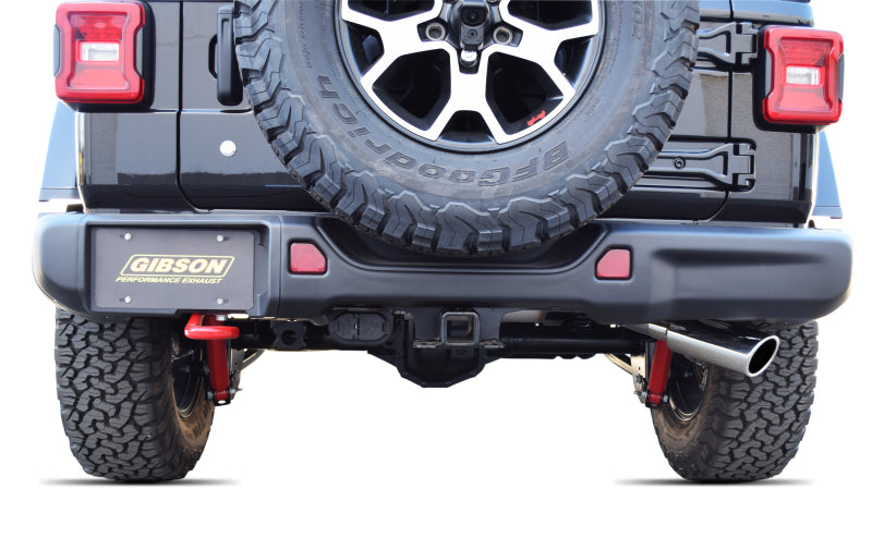 Échappement simple Cat-Back de 2,5 pouces pour Jeep Wrangler JL Sport 3,6 L de Gibson 18-22 - Acier inoxydable