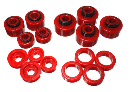 Ensemble de supports de carrosserie pour cabine multiplace 2/4 roues motrices Ford F-250/F-350 SD 99-07 Energy Suspension - Rouge