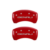 Couvre-étriers MGP 4 gravés avant et arrière, finition rouge Denali, argent Char 2019 GMC Arcadia