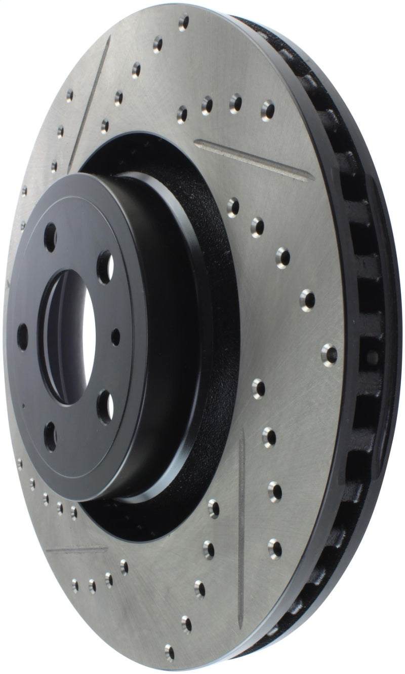 Disque de frein sport perforé et rainuré StopTech - Ford Mustang 2015 sans Brembo - Avant droit