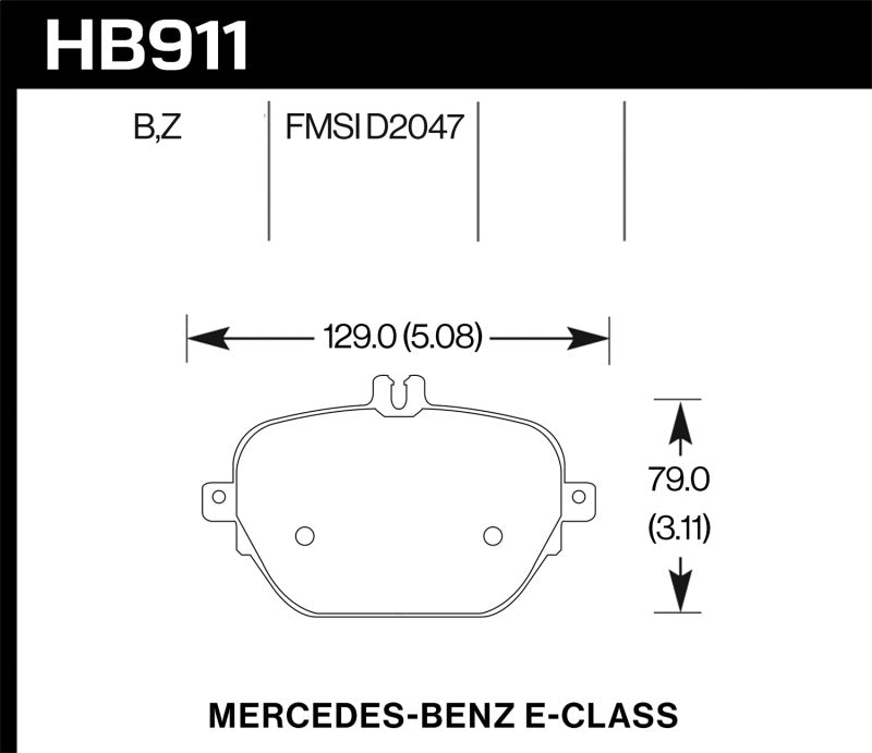 Plaquettes de frein arrière Hawk 17-18 Mercedes-Benz E43 AMG 4Matic 3.0L/ 2018 Mercedes-Benz E400 HPS 5.0 Street