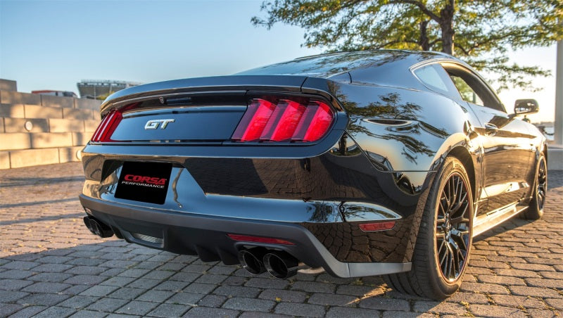 Échappement arrière de 3 pouces Corsa 15-16 Ford Mustang GT 5.0 avec embouts quadruples noirs (Sport)