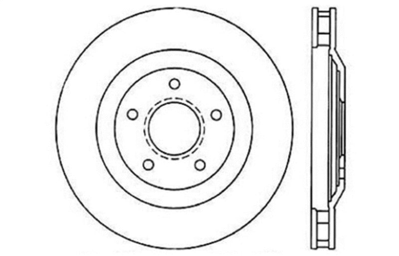 Rotors avant gauche percés StopTech Power Slot 97-04 Chevy Corvette / 04 &amp; 08 Cadillac XLR/XLR-V